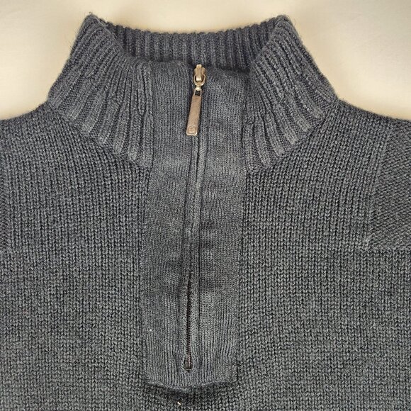 Britches XL Pullover Sweater Black 1/4 Zip Business Casual Dark Academia Warm - Picture 3 of 11